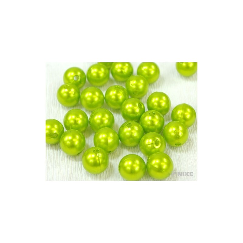 KORÁLKY 14mm 72ks*ZELENÁ SV.