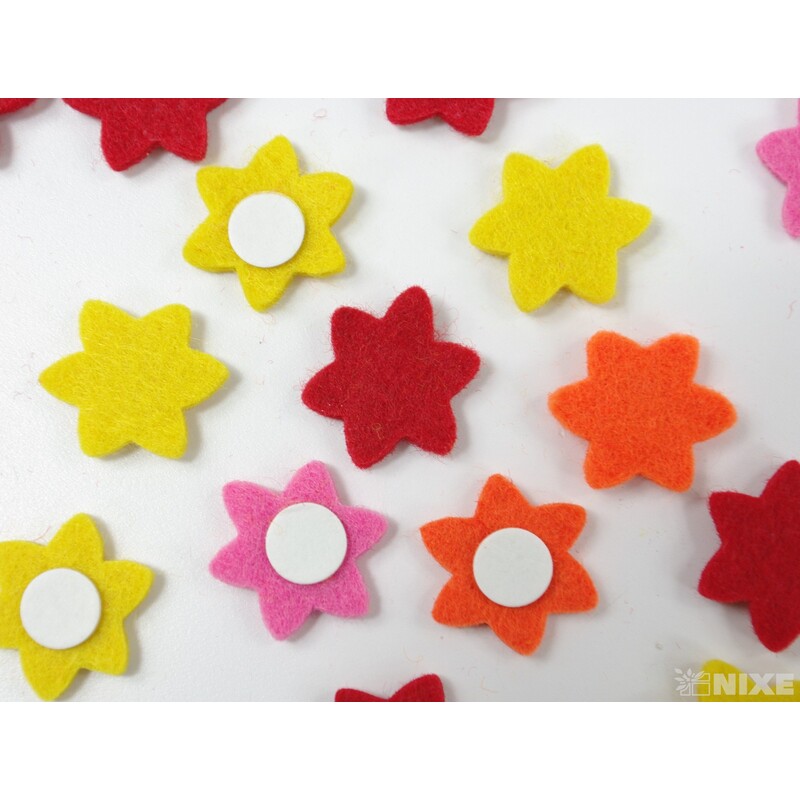 KVÍTEK NALEPOVACÍ FILC 2cm 24ks*MIX BAREV