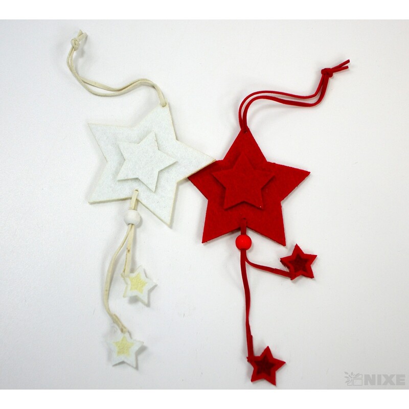 ZÁVĚS HVĚZDIČKA FILC 8x25cm*MIX BAREV