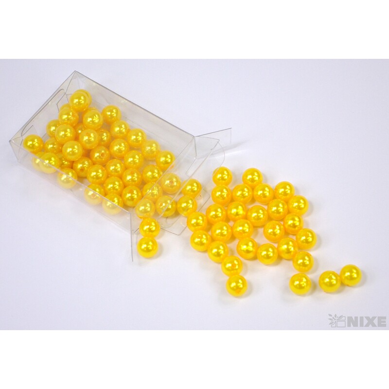 KORÁLKY 14mm 72ks*ŽLUTÁ