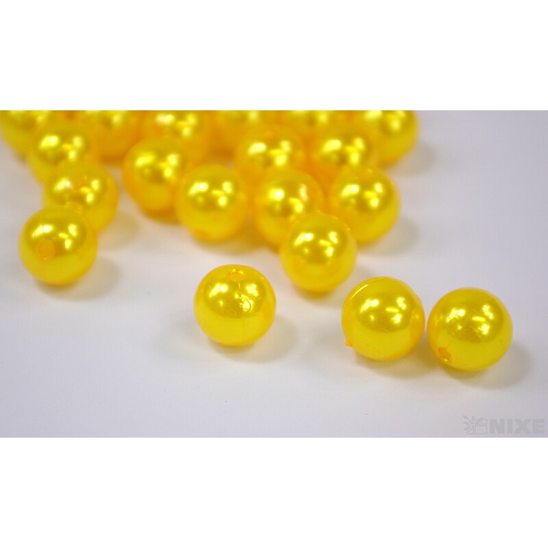 KORÁLKY 14mm 72ks*ŽLUTÁ