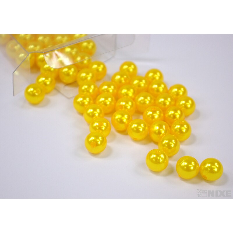 KORÁLKY 14mm 72ks*ŽLUTÁ