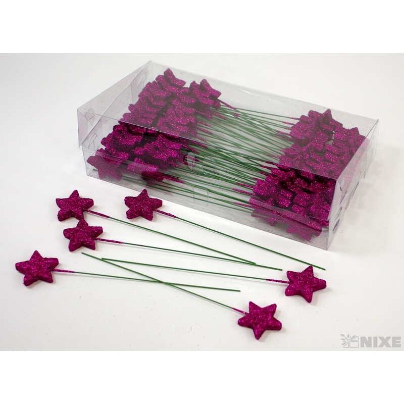 ZÁPICH HVĚZDA 4x22cm 60ks*RŮŽOVÁ TM.