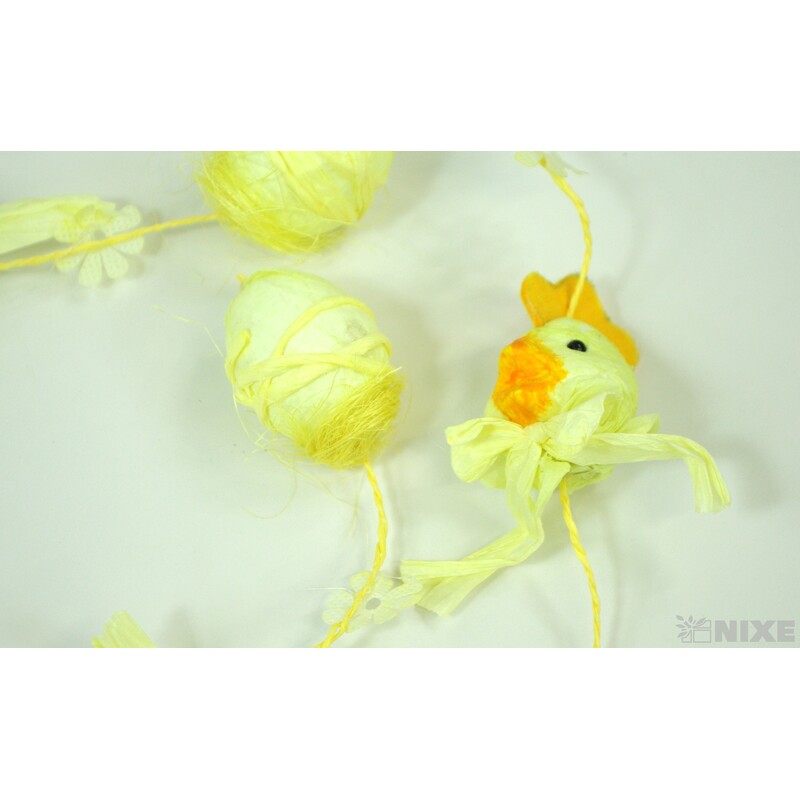 GIRLANDA KUŘE 6x145cm*ŽLUTÁ