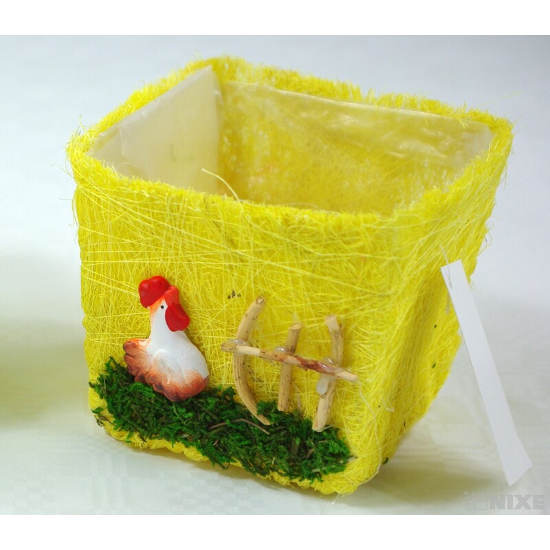 KVĚTNÍK DEKOR KOHOUTEK 11x11x10cm*MIX BAREV