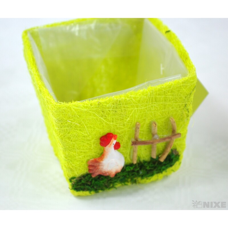 KVĚTNÍK DEKOR KOHOUTEK 11x11x10cm*MIX BAREV