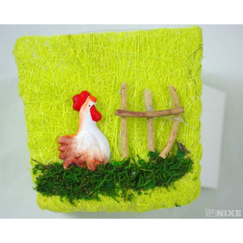 KVĚTNÍK DEKOR KOHOUTEK 11x11x10cm*MIX BAREV