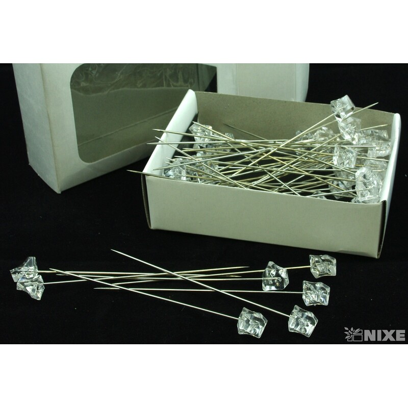 ŠPENDLÍK DIAMANT 10mmx10cm 48ks*PRŮHLEDNÁ