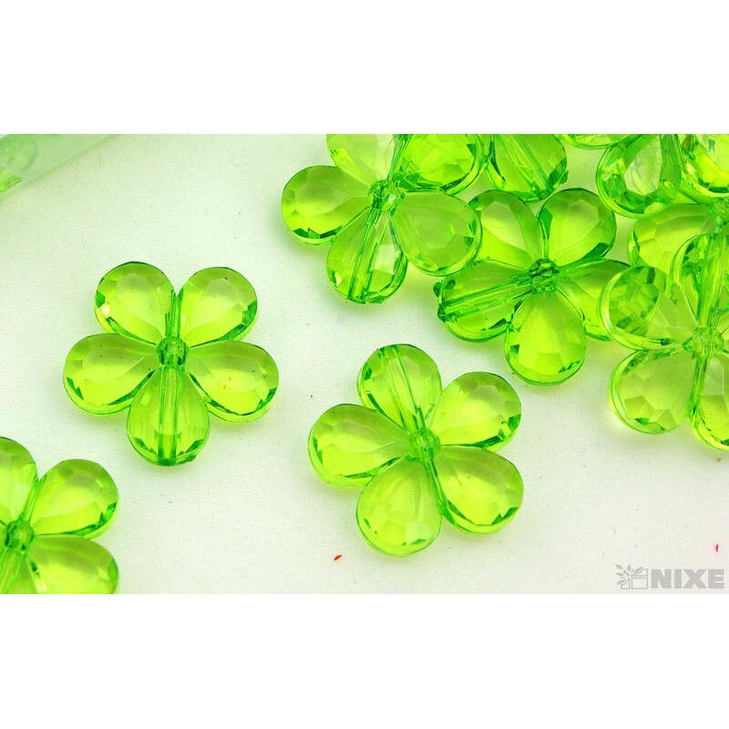 KVÍTEK AKRYL 2cm 36ks S DIRKOU*ZELENÁ