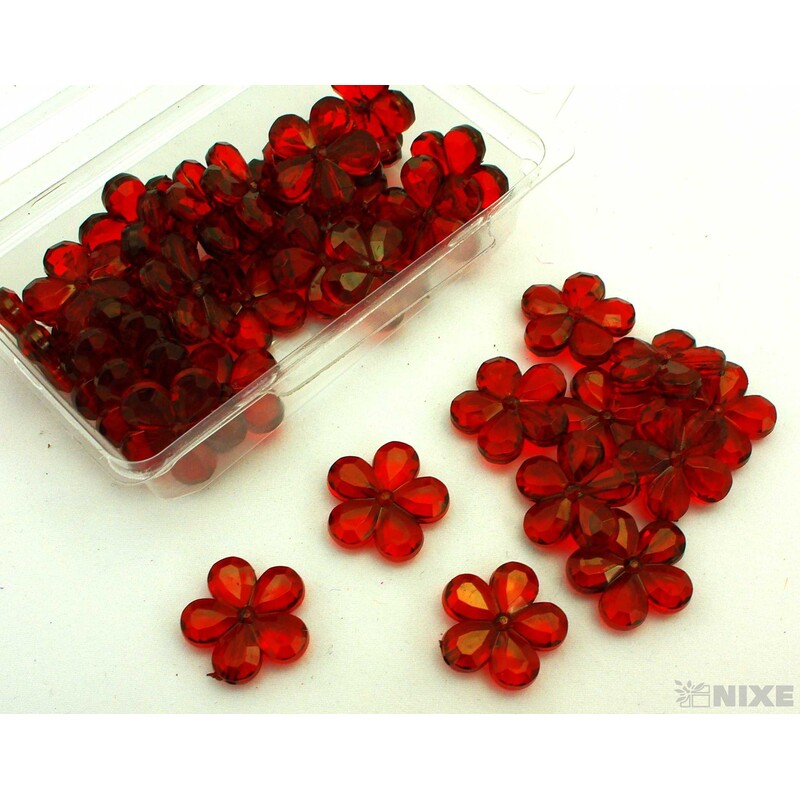 KVÍTEK AKRYL 2cm 36ks S DIRKOU*BORDOVÁ