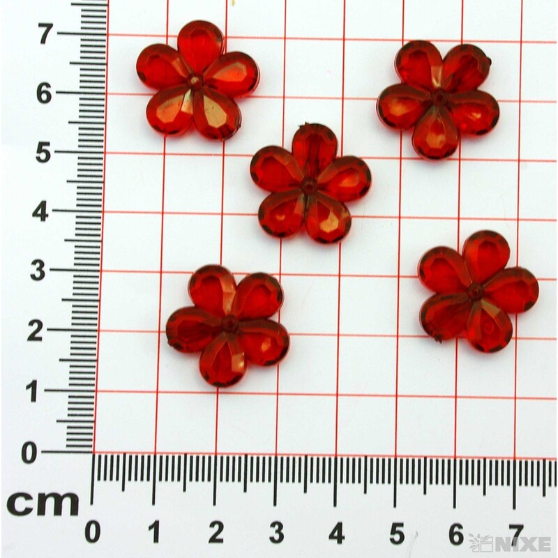 KVÍTEK AKRYL 2cm 36ks S DIRKOU*BORDOVÁ