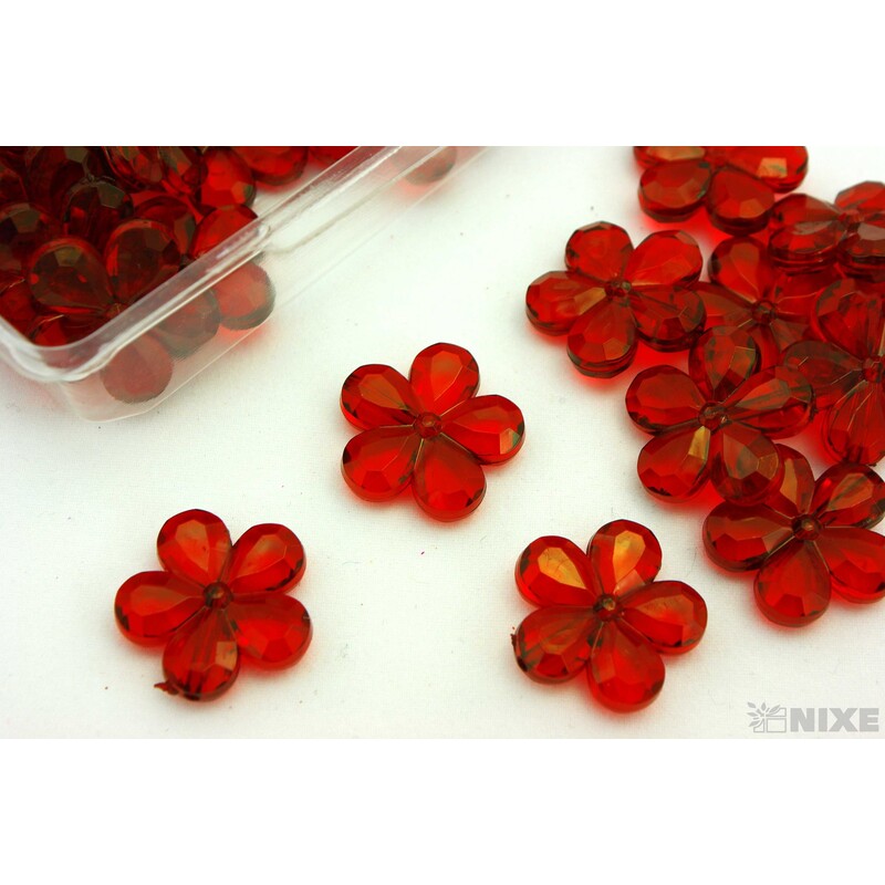 KVÍTEK AKRYL 2cm 36ks S DIRKOU*BORDOVÁ