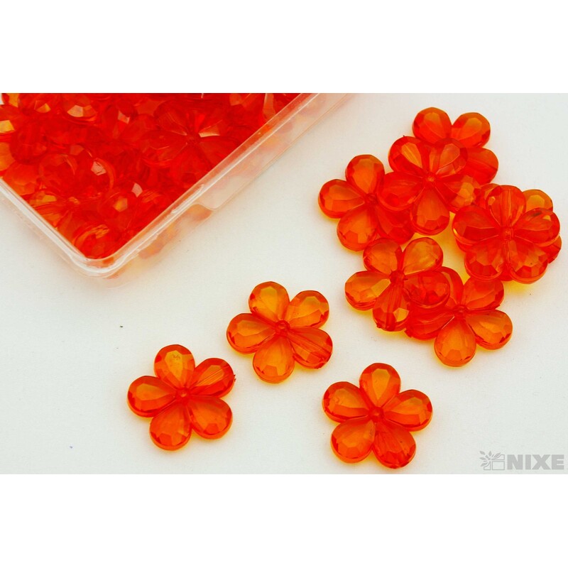 KVÍTEK AKRYL 2cm 36ks S DIRKOU*ORANŽOVÁ