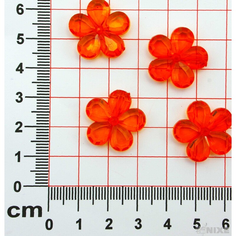 KVÍTEK AKRYL 2cm 36ks S DIRKOU*ORANŽOVÁ