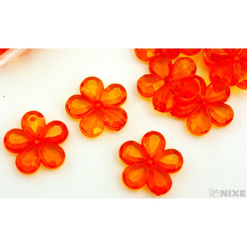 KVÍTEK AKRYL 2cm 36ks S DIRKOU*ORANŽOVÁ