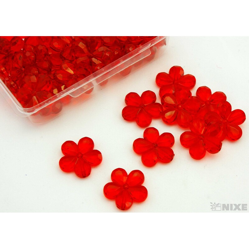 KVÍTEK AKRYL 2cm 36ks S DIRKOU*ČERVENÁ