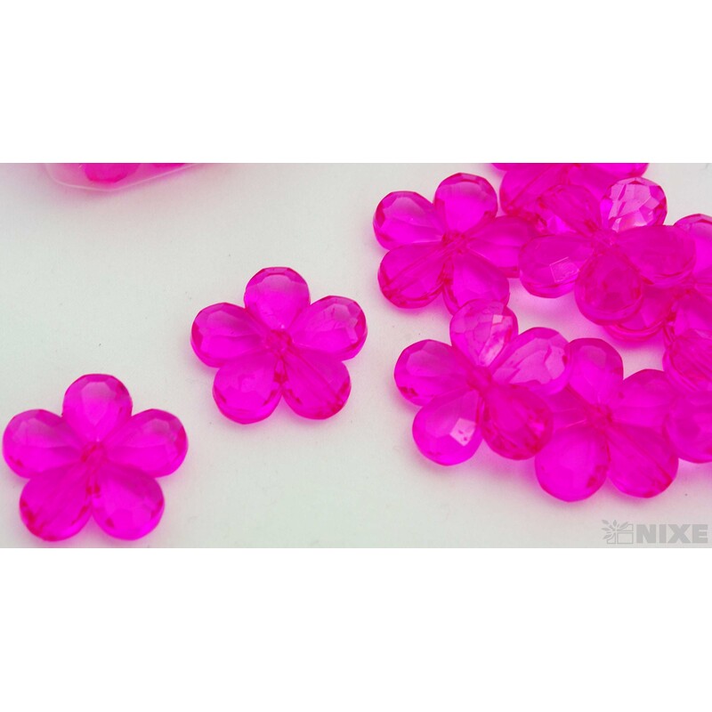 KVÍTEK AKRYL 2cm 36ks S DIRKOU*RŮŽOVÁ