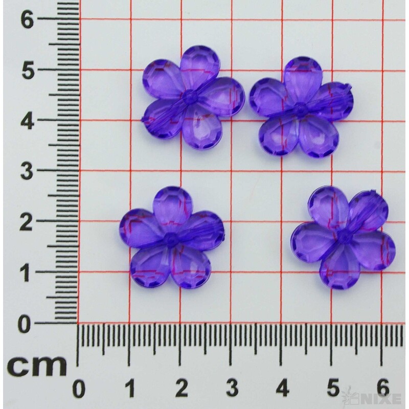 KVÍTEK AKRYL 2cm 36ks S DIRKOU*FIALOVÁ