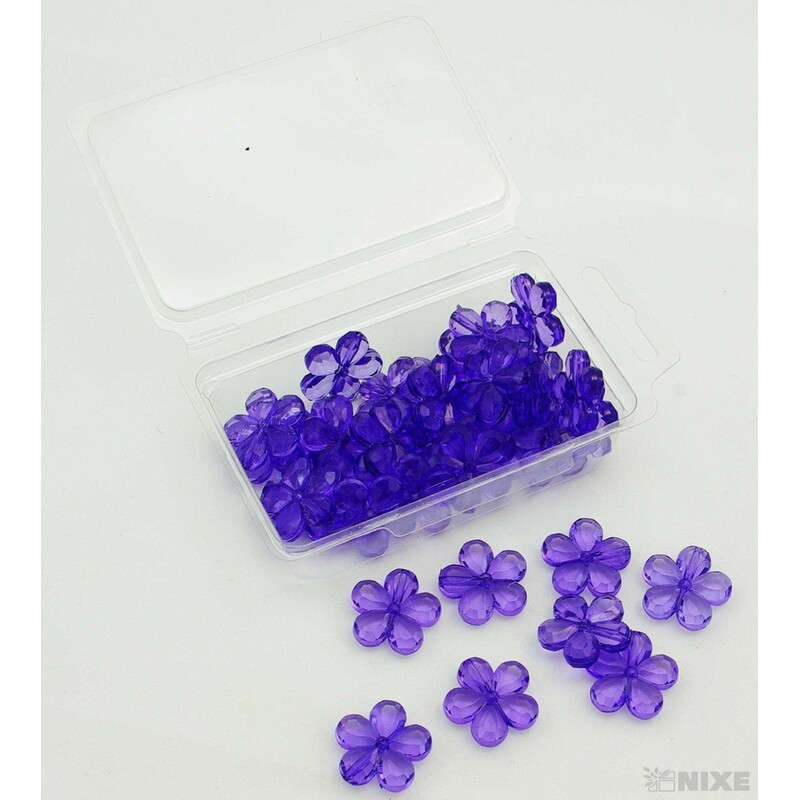 KVÍTEK AKRYL 2cm 36ks S DIRKOU*FIALOVÁ