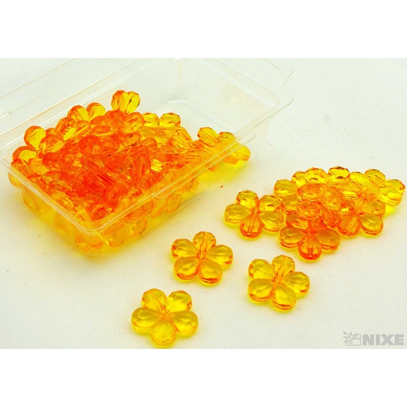 KVÍTEK AKRYL 2cm 36ks S DIRKOU*ŽLUTÁ