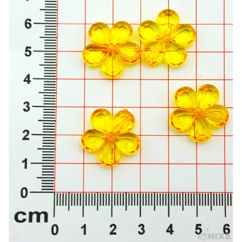 KVÍTEK AKRYL 2cm 36ks S DIRKOU*ŽLUTÁ