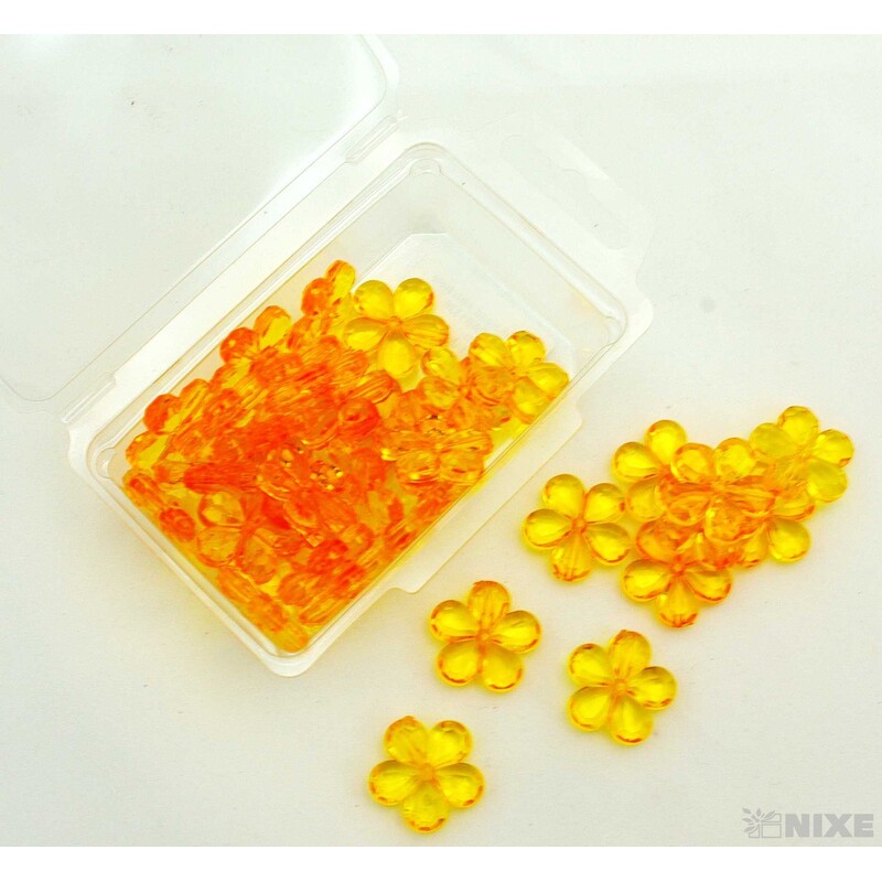 KVÍTEK AKRYL 2cm 36ks S DIRKOU*ŽLUTÁ