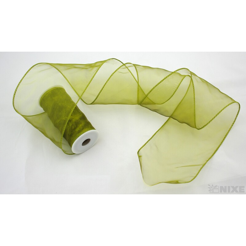 ORGANZA DRÁT 12cmx10yd*ZELENÁ POVADLÁ