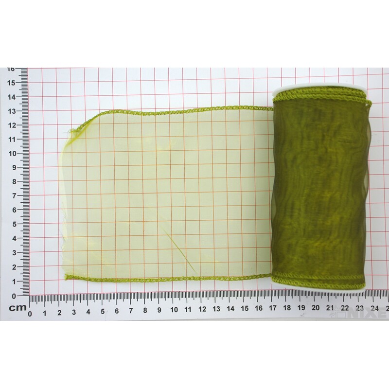ORGANZA DRÁT 12cmx10yd*ZELENÁ POVADLÁ