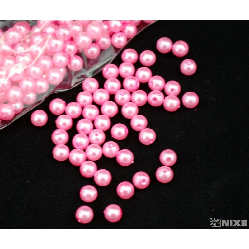 KORÁLKY 8mm cca 208ks*RŮŽOVÁ