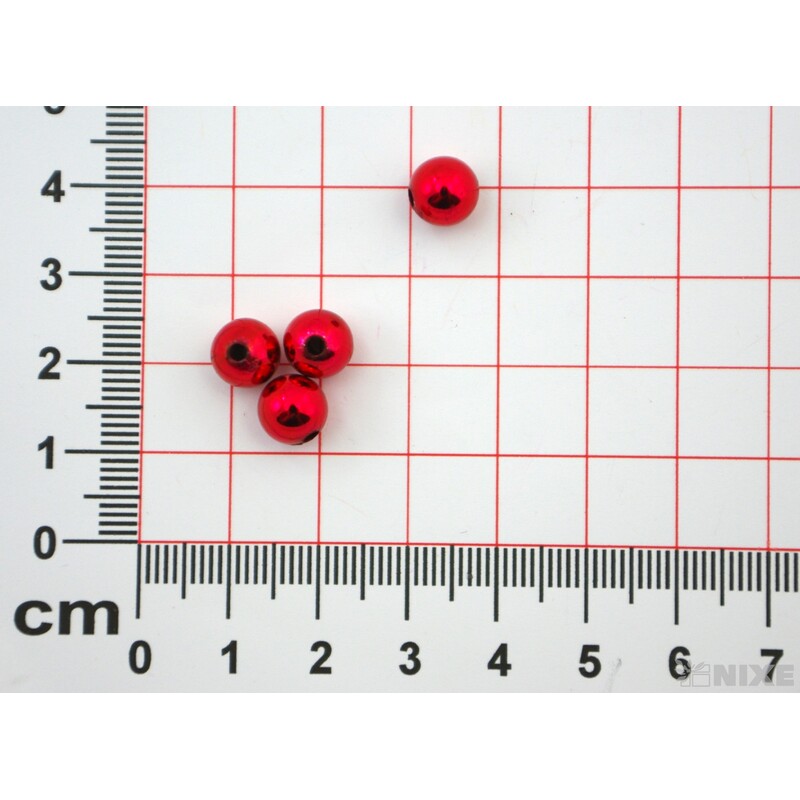 KORÁLKY 8mm cca 208ks METAL*ČERVENÁ