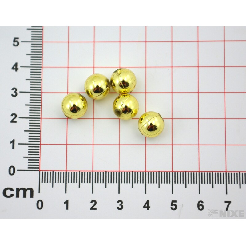 KORÁLKY 10mm cca 104ks METAL*ZLATÁ