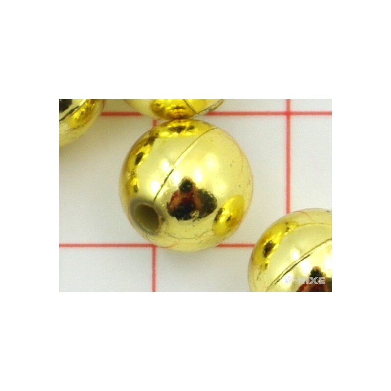 KORÁLKY 10mm cca 104ks METAL*ZLATÁ