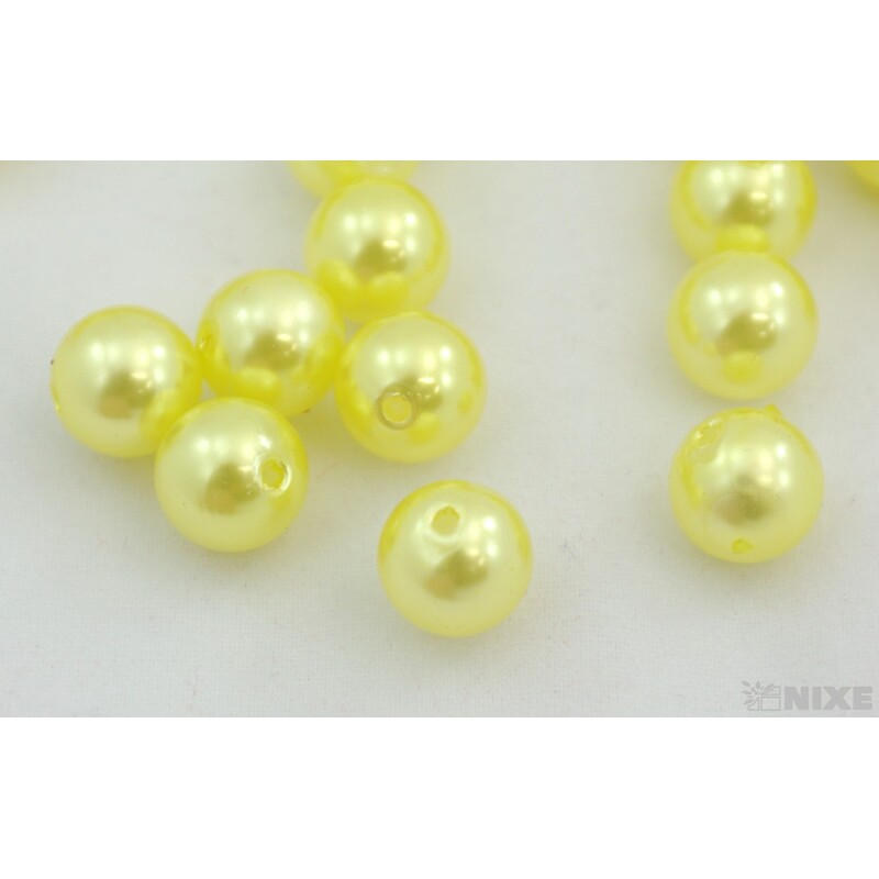 KORÁLKY 10mm cca 104ks*ŽLUTÁ SV.