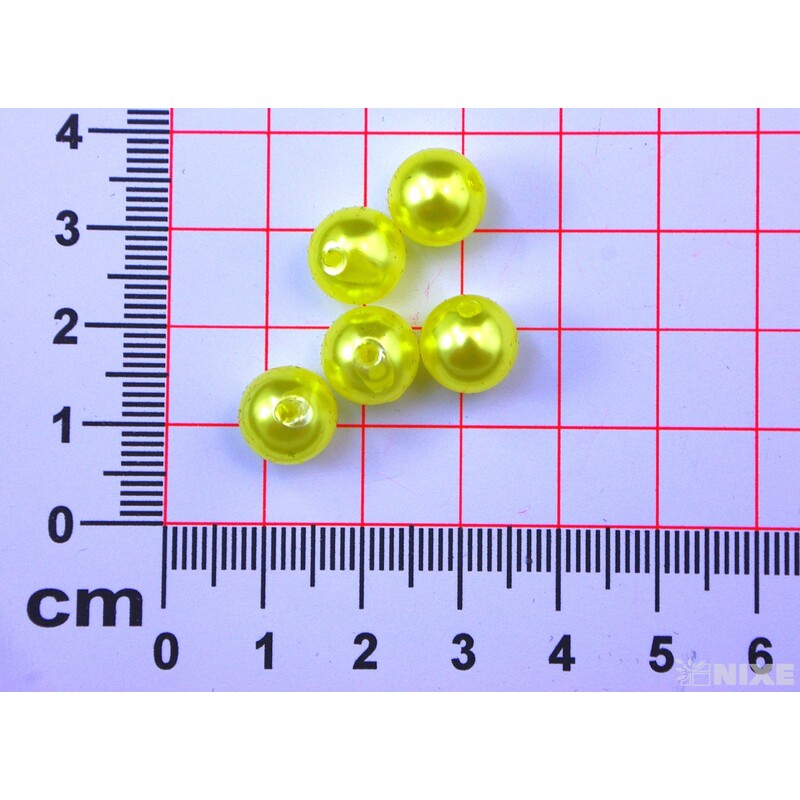 KORÁLKY 10mm cca 104ks*ŽLUTÁ SV.