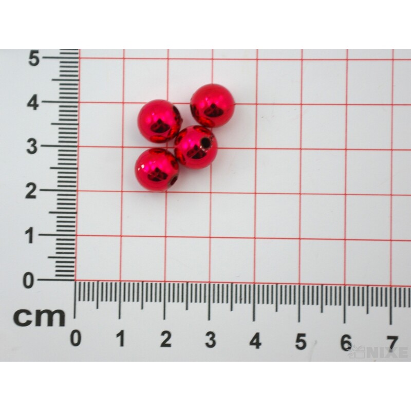 KORÁLKY 10mm cca 104ks METAL*ČERVENÁ