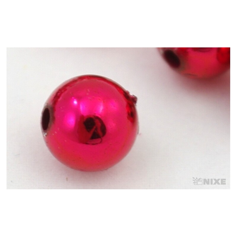 KORÁLKY 10mm cca 104ks METAL*ČERVENÁ