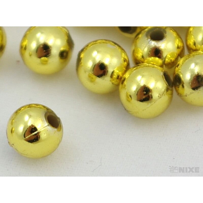 KORÁLKY 6mm 50g METAL*ZLATÁ