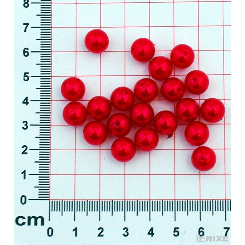 KORÁLKY 10mm cca 104ks*ČERVENÁ 