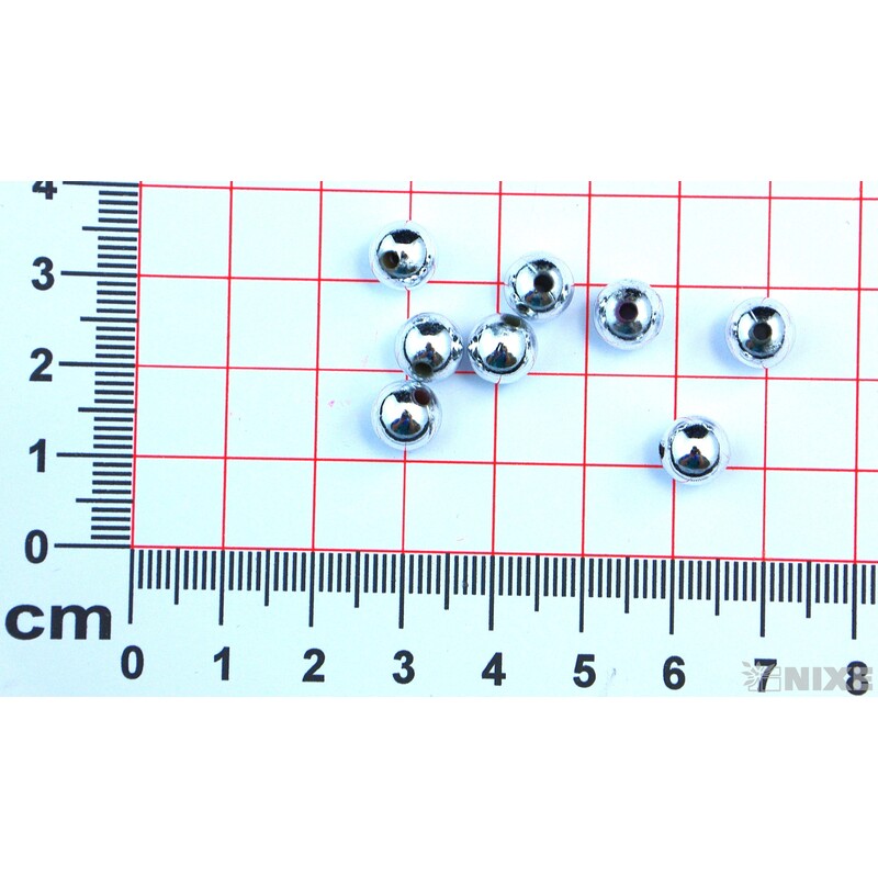 KORÁLKY 8mm cca 208ks METAL*STŘÍBRNÁ