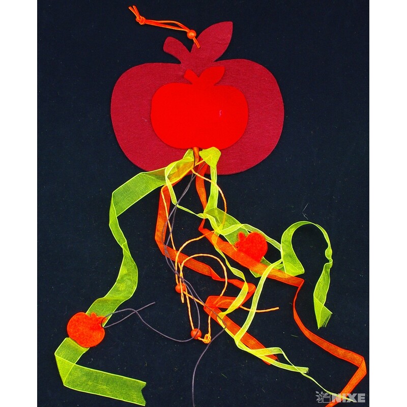 ZÁVĚS JABLKO FILC 5ks 18x60cm*MIX BAREV