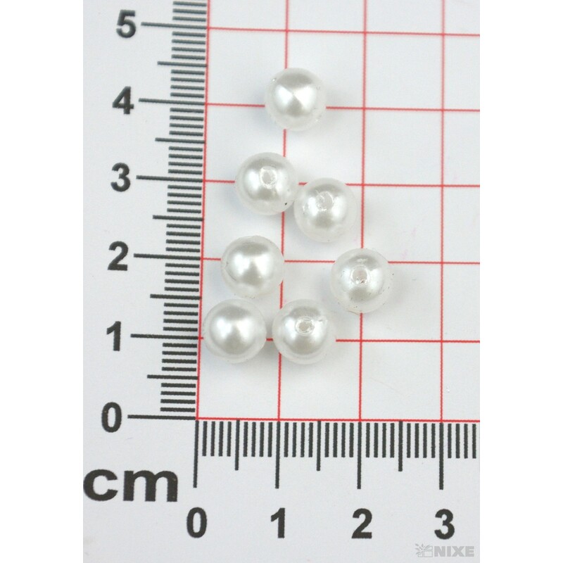 KORÁLKY 8mm cca 208ks*BÍLÁ