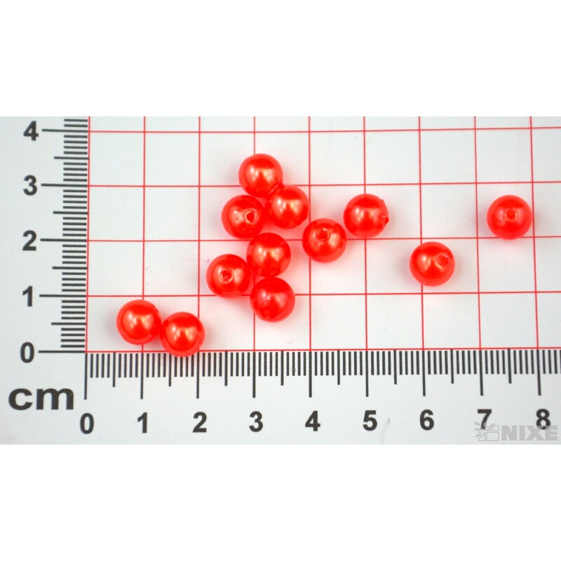 KORÁLKY 8mm cca 208ks*MERUŇKOVÁ