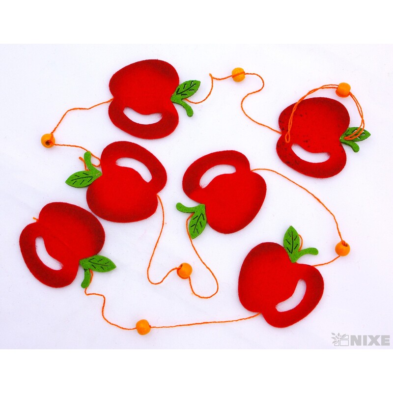 GIRLANDA JABLÍČKA 4x125cm*MIX BAREV