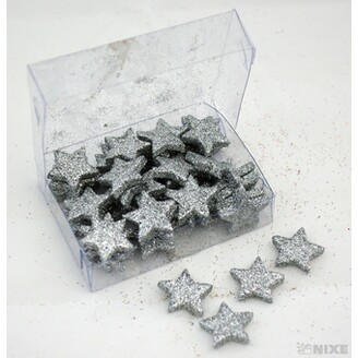 HVĚZDA PLNÁ 2,5cm 48ks*STŘÍBRNÁ