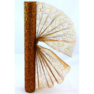 ORGANZA VZ.ORN. 40cmx5yd*HNĚDÁ