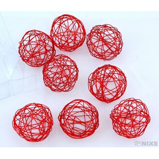 KOULE DRÁTEK 4cm 8ks*ČERVENÁ