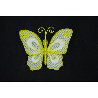 OZDOBNÝ KOLÍČEK MOTÝL 9cm*ŽLUTÁ