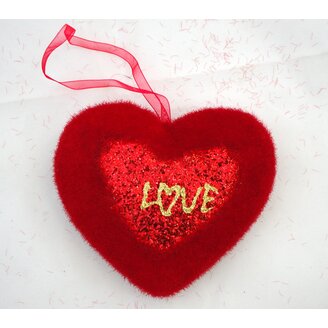 ZÁVĚS SRDCE 13x25cm*ČERVENÁ