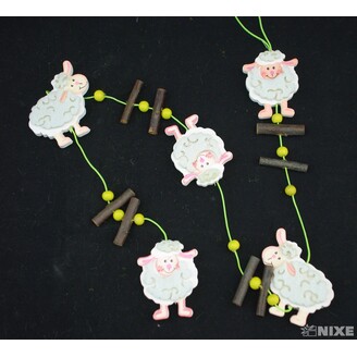 GIRLANDA OVEČKA 5x74cm*BÍLÁ