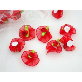 RŮŽIČKA NALEPOVACÍ 3cm 24ks*ČERVENÁ